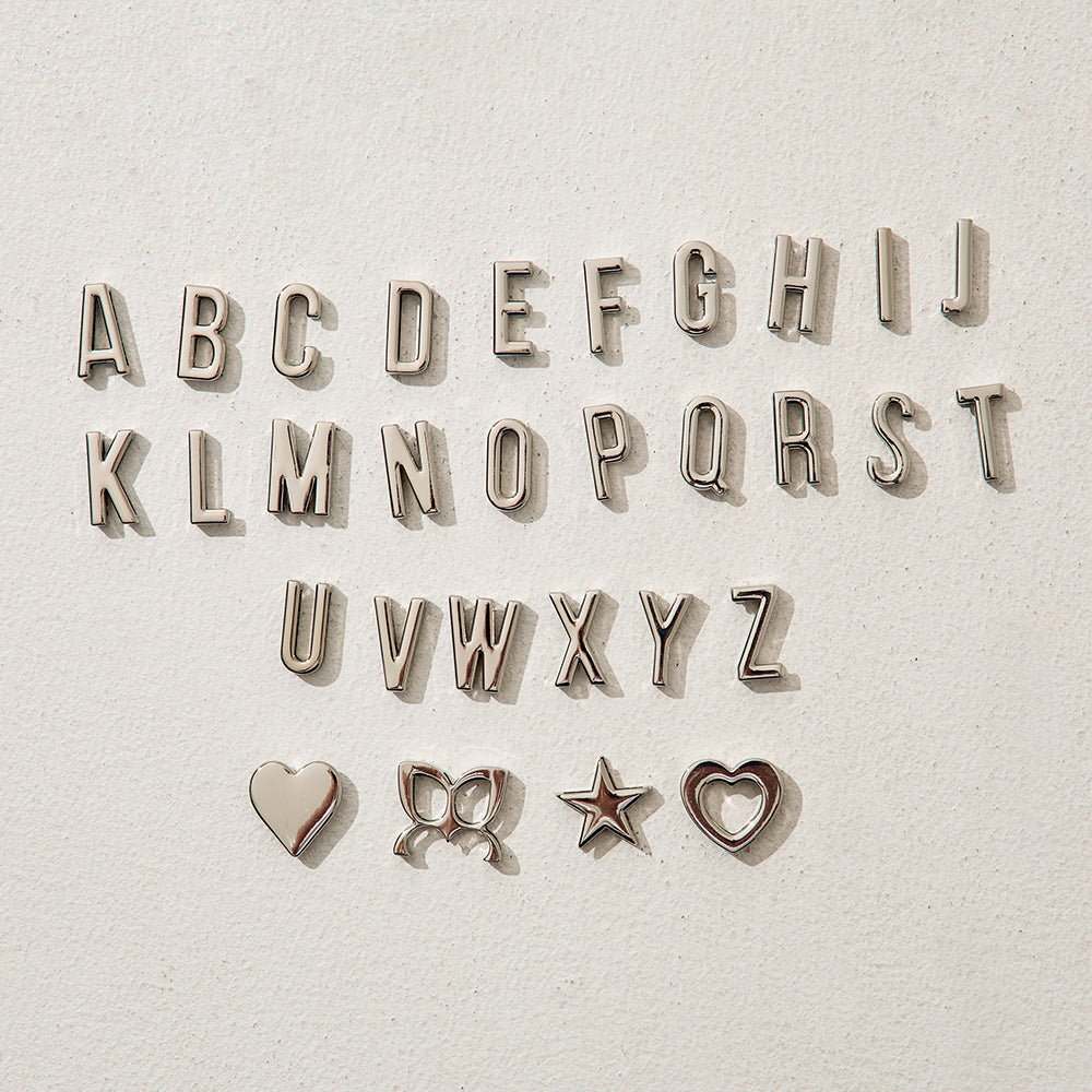 Alphabet Charm for Hand Strap Phone Case (Silver)