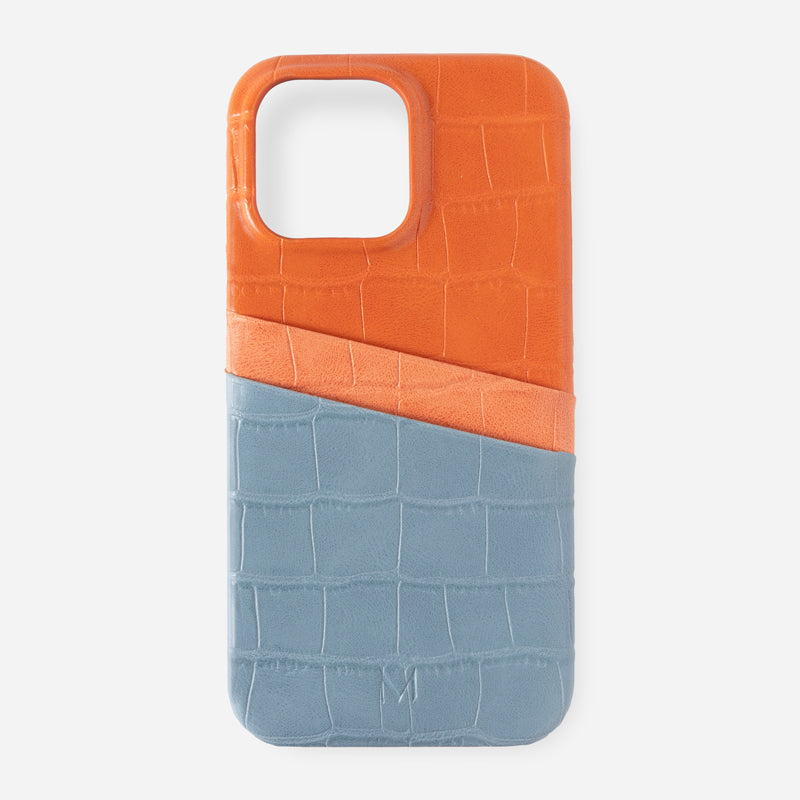 Orange 3tone iPhone Case with Card Holder 15 Pro Max