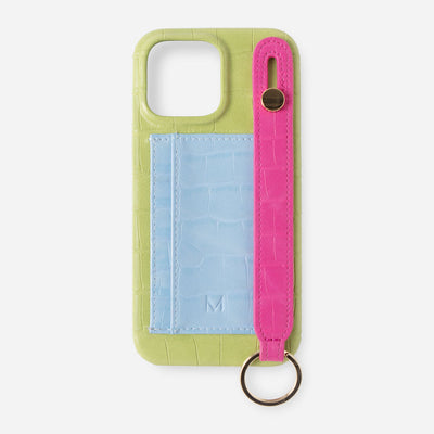 iPhone Case with Hand Strap 15 Plus in Green color