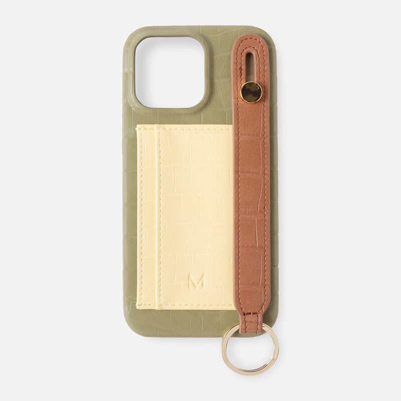 iPhone Case with Hand Strap 15 Plus in Green color