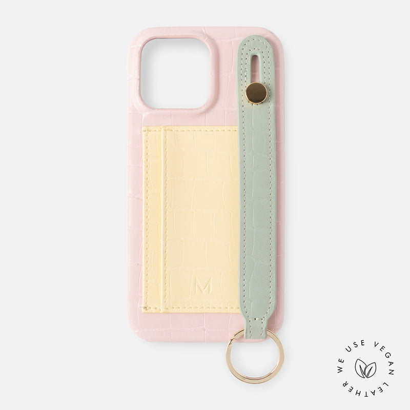 iPhone Case with Hand Strap 15 Plus in pastel 