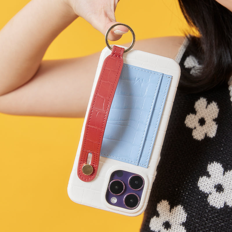 iPhone 14 Case with Cardholder Hand Strap 