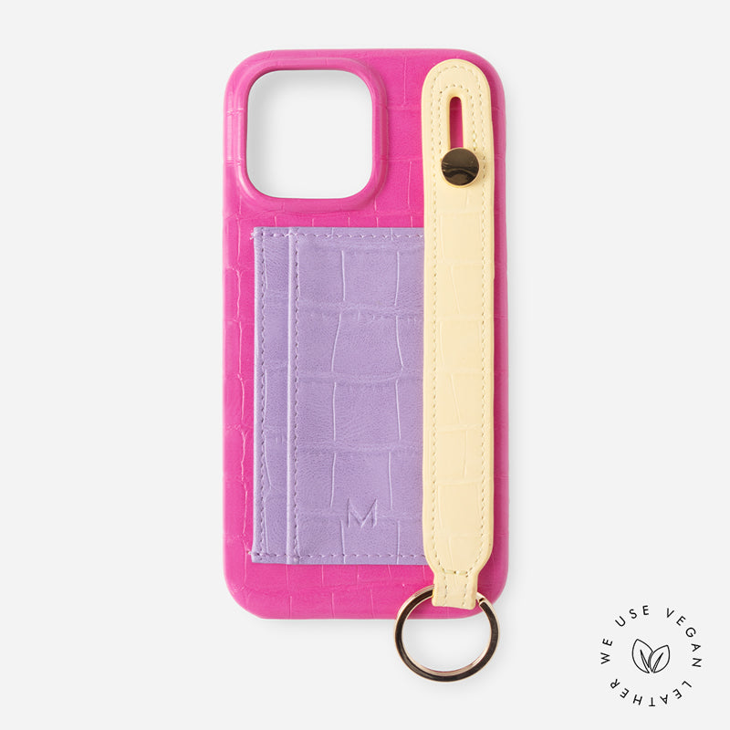 iPhone Case with Hand Strap 15 Pro Max in Pink