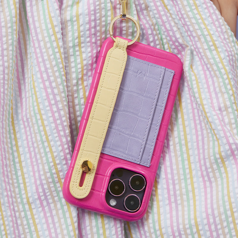 iPhone Case with Hand Strap 15 Pro Max in Pink