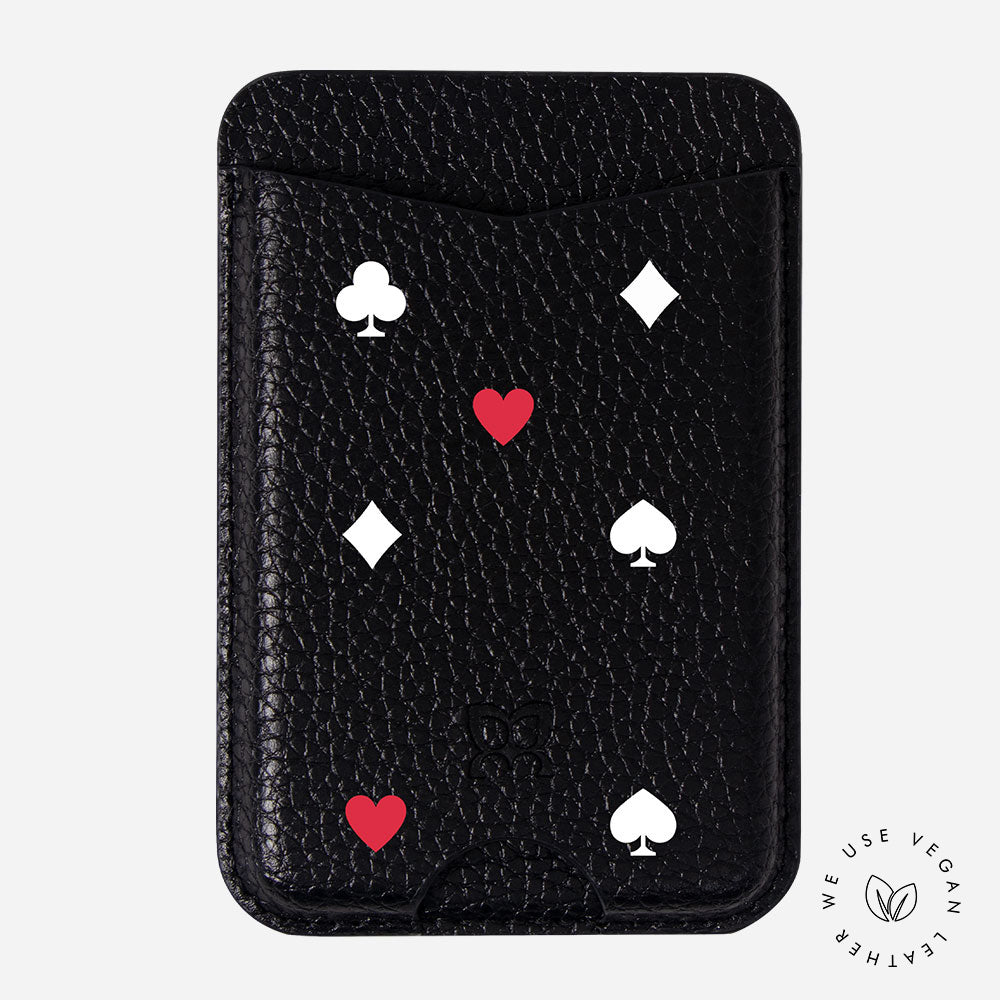 Casino Suits - Personalized Pebbled MagRing Card Wallet