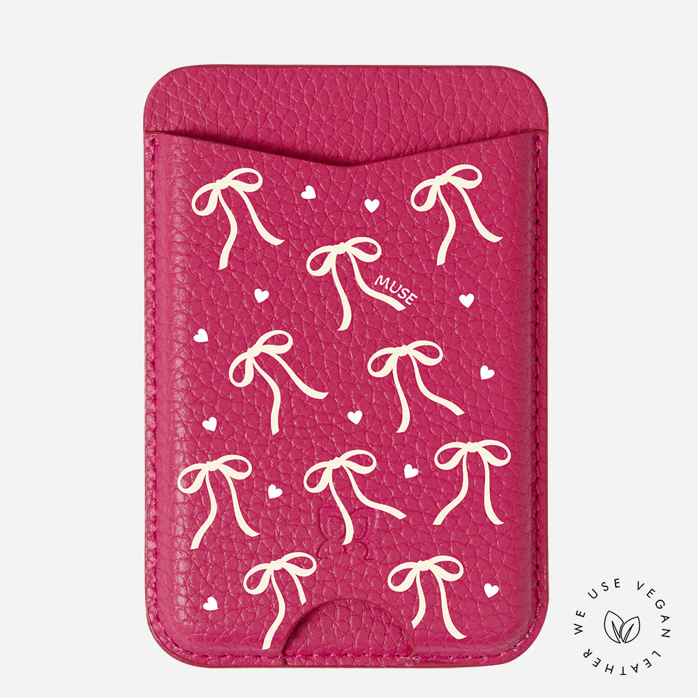 Sweetheart bows - Personalized Pebbled MagRing Card Wallet
