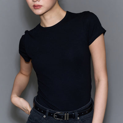 Ribbed Short Sleeve T-Shirt