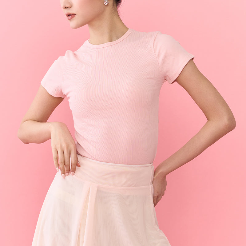 Ribbed Short Sleeve T-Shirt