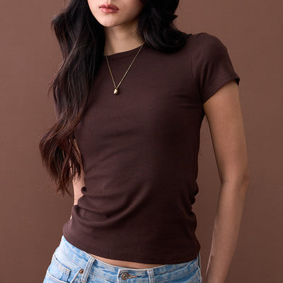 Ribbed Short Sleeve T-Shirt