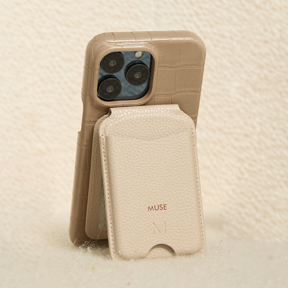 Flap-On Wallet & Phone Stand With Mirror - Futura