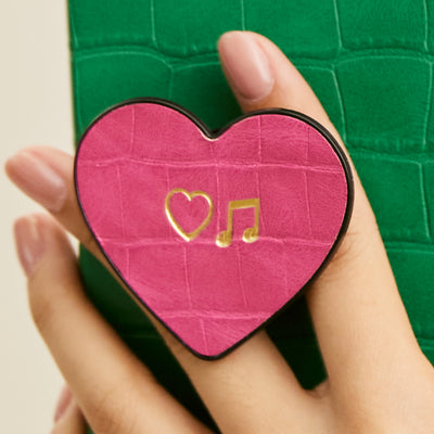 Monogram Foil Personalized Heart Grip - MUSE on the move