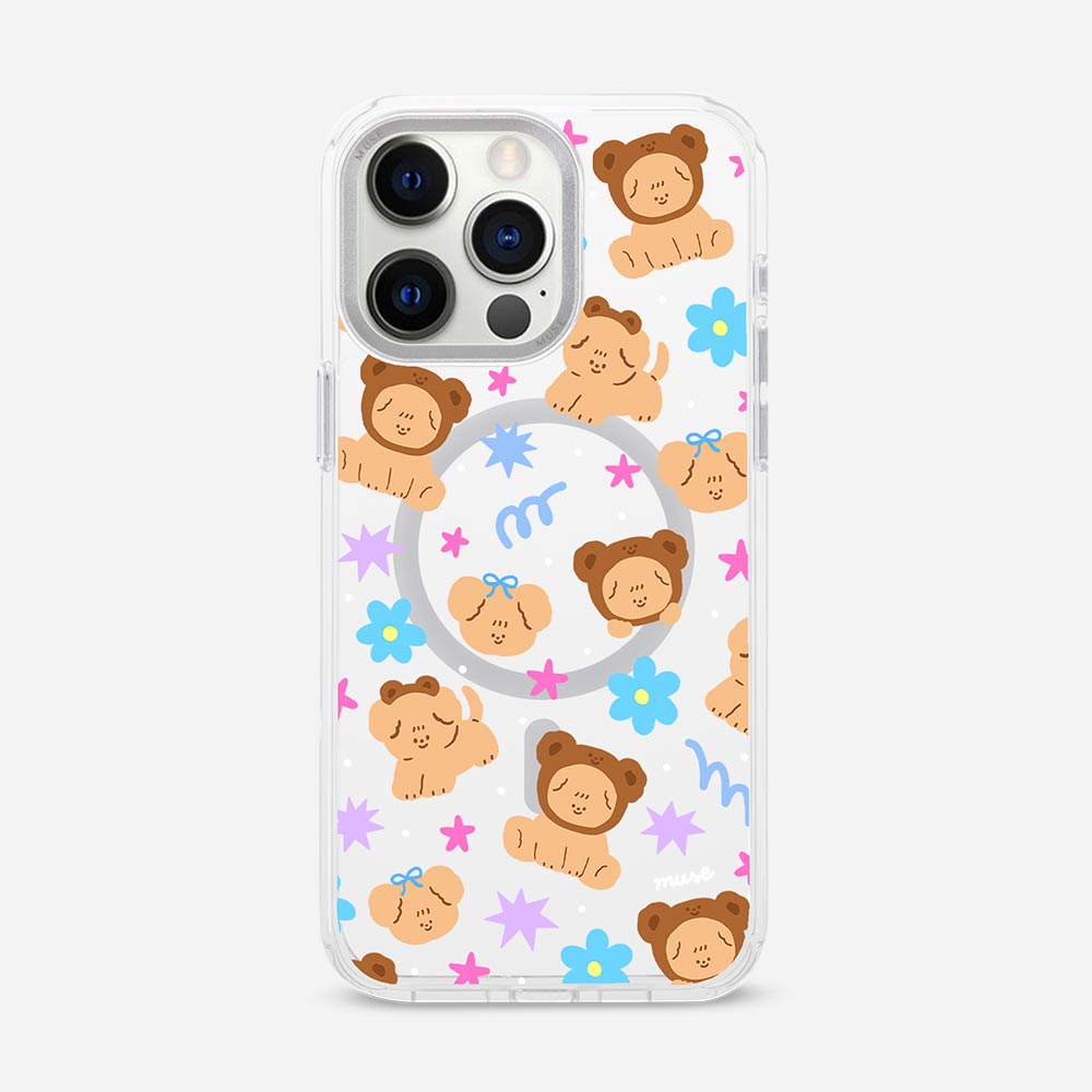 Bingbing Teddy ‘MUSE x Stickwithme4ev’ Clear Case With MagRing Personalized Phone Case