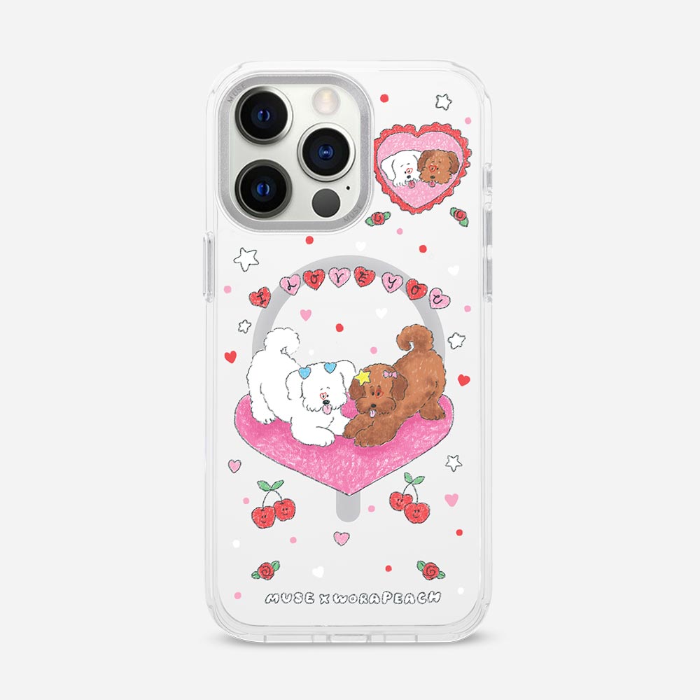 I Love You ‘Muse x Worapeach’ Clear Case With MagRing Personalized Phone Case