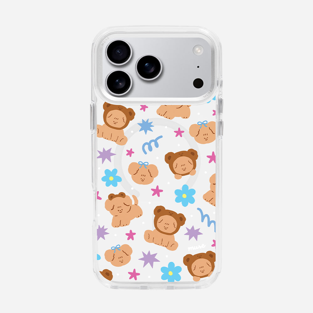 Bingbing Teddy ‘MUSE x Stickwithme4ev’ Clear Case With MagRing Personalized Phone Case