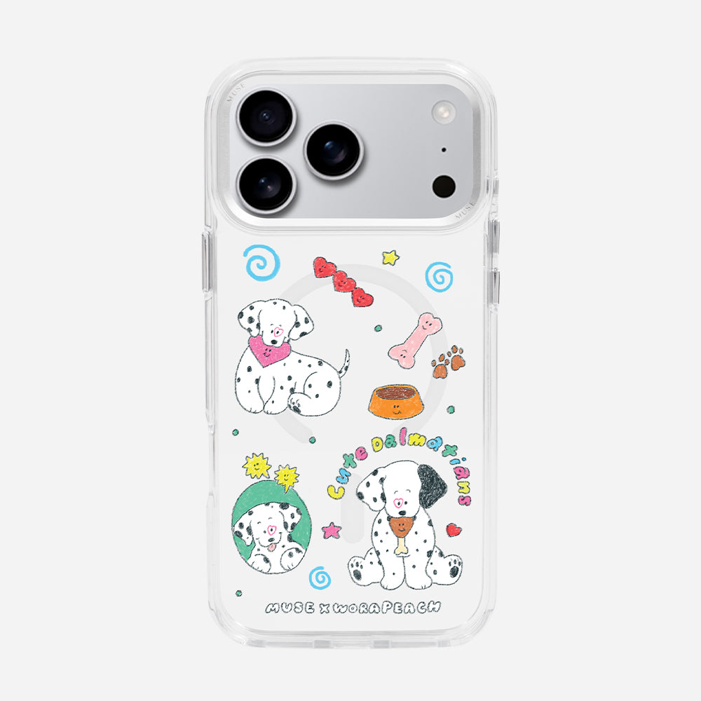 Dalmatian ‘Muse x Worapeach’ Clear Case With MagRing Personalized Phone Case