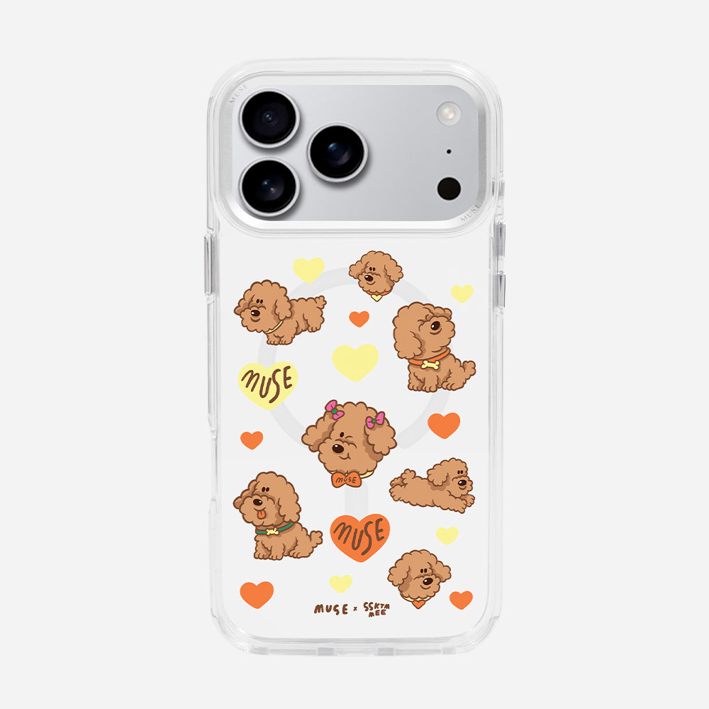 Fluffy doggo 'MUSE x SSKTMMEE’ Clear Case With MagRing Personalized Phone Case