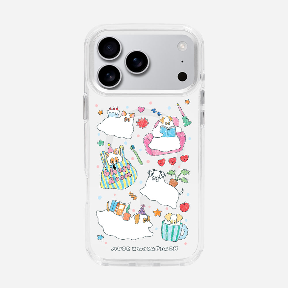 Ghost ‘Muse x Worapeach’ Clear Case With MagRing Personalized Phone Case