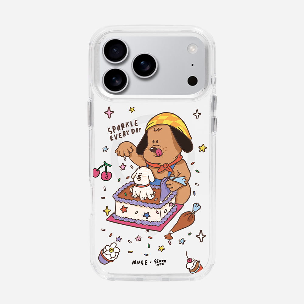 Sparkle everyday 'MUSE x SSKTMMEE’ Clear Case With MagRing Personalized Phone Case