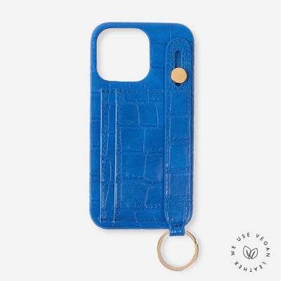 iPhone Cases with Hand Strap Card Holder for iPhone 14 Plus in Navy color