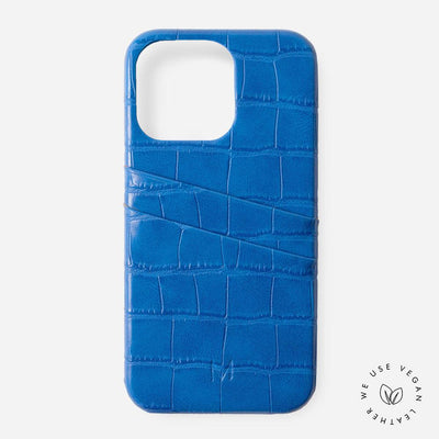 iPhone 14 Phone Case with Card Holder in blue