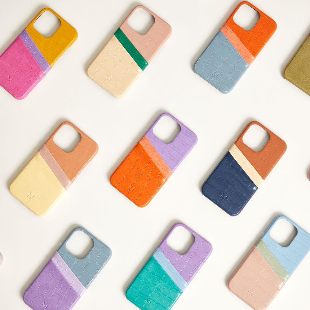 iPhone Phone Cases with Card Holder 3tone multicolor for 13