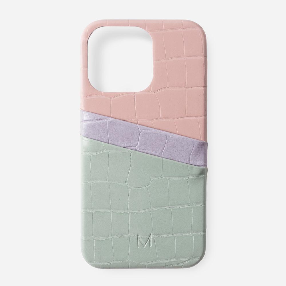 iPhone Phone Cases with Card Holder 3tone multicolor for 13