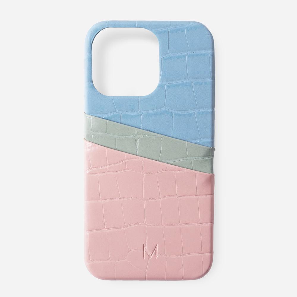 iPhone Phone Case with Card Holder in 3 tone colors for iPhone 14 Plus