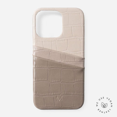 Card and Pen Holder Case For iPhone 13 Pro In Himalayan Crocodile