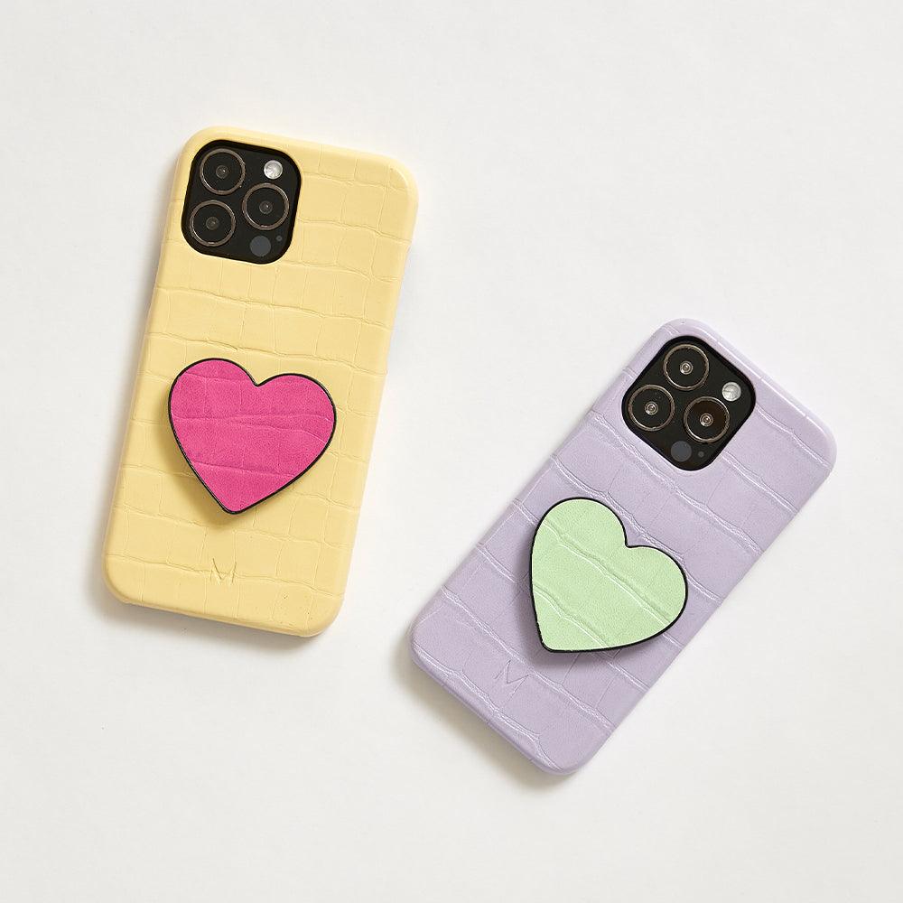 Phone Case iPhone 14 Plus Pastel yellow and purple color with griptok