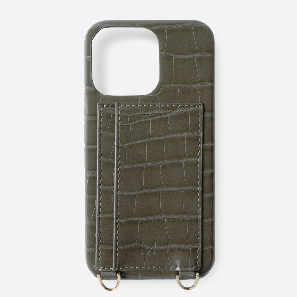 Phone Cases Crossbody Strap and Card Holder (iPhone 14 Plus) in Grey