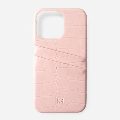 iPhone 14 Pro Max Phone Case with Card Holder in pink