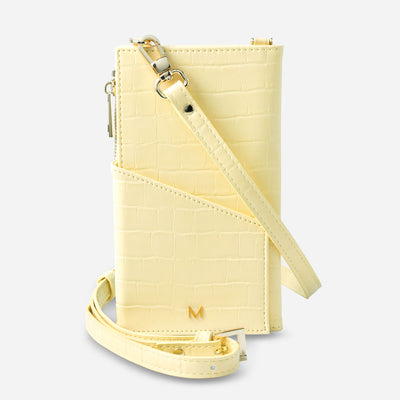 Passport Holder with Strap in Yellow