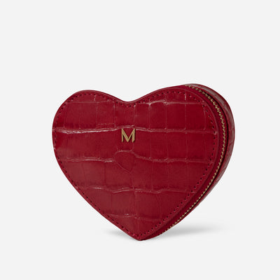 Red Croc Heart Coin Purse